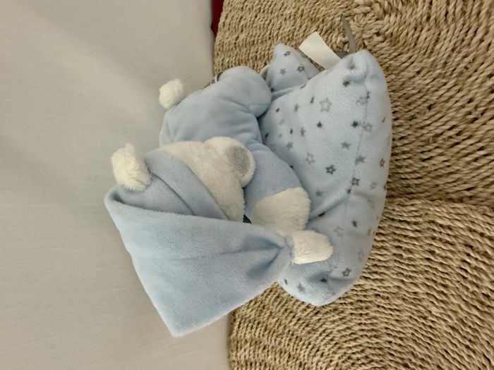 Doudou musical ours lapin blanc bleu oiseau Simba Toys NICOTOY - photo numéro 4