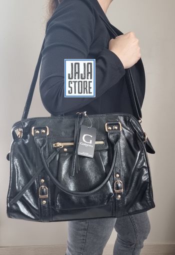 Gallantry, Grand sac à main noir brillant (cours, ville)💖