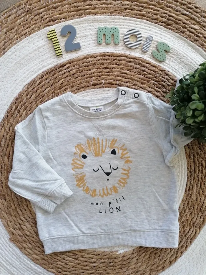 Sweat gris clair - Tape à l'oeil - 12 mois