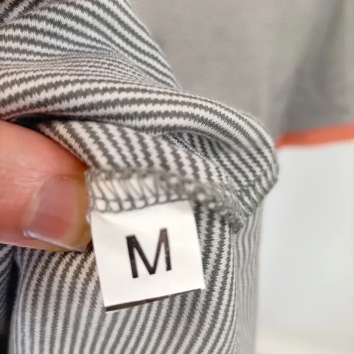 Tshirt à rayures blanches et grises neuf, taille M 100% coton été A344 - photo numéro 5