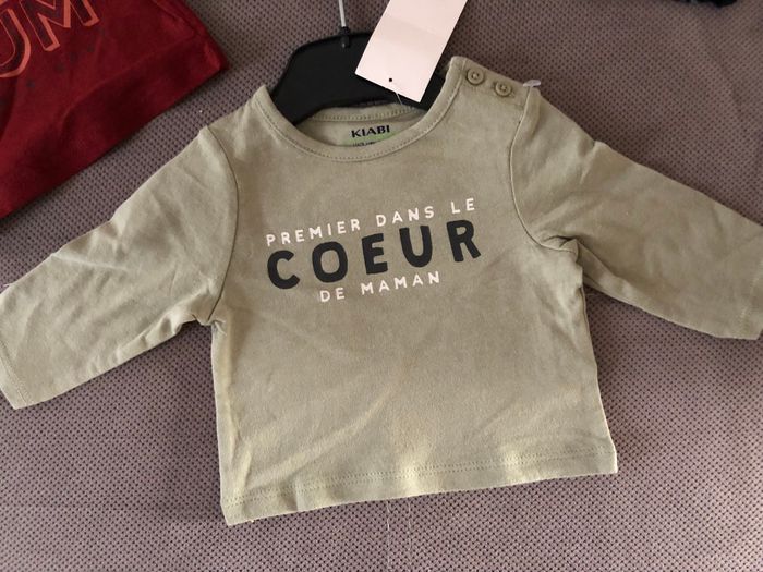 Lot de 3 tee-shirts manches longues bébé garçon 1 mois - neufs - photo numéro 4