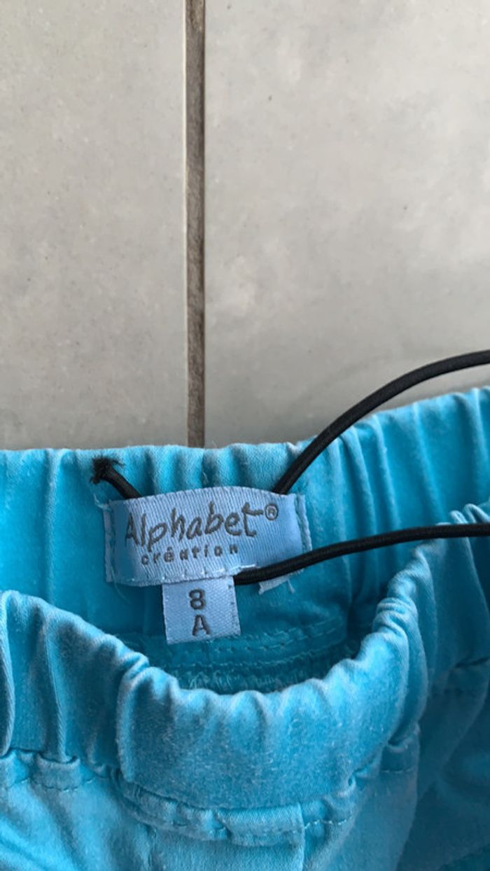 Pantalon turquoise 8ans Alphabet neuf - photo numéro 4