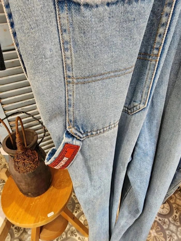 Salopette vintage en jean coton brut 100% taille m L - photo numéro 5