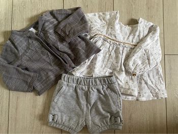 Lot short chemise gilet 12 mois