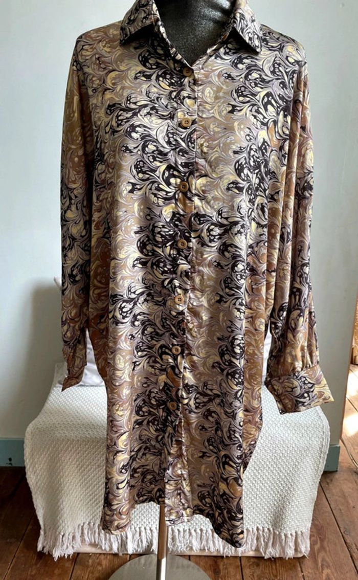 Beau chemisier robe satiné - photo numéro 2