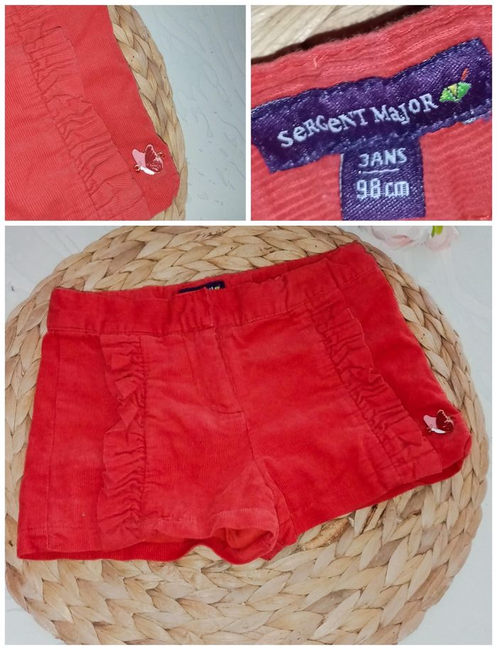 3 ans sergent major short velours rouge mi-saison /Excellent état - photo numéro 4