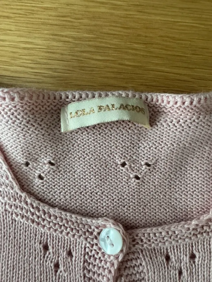 Gilet court ML rose tricoté en 100% coton - Taille 3 Ans - photo numéro 7