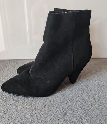 Camaïeu Bottines Suédées Noires Pointues à Talon – Taille 38 – Neuf sans Étiquette