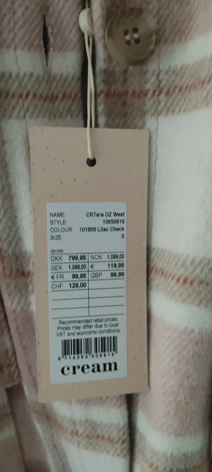 Cream Surchemise carreaux sans manches taille S - photo numéro 11