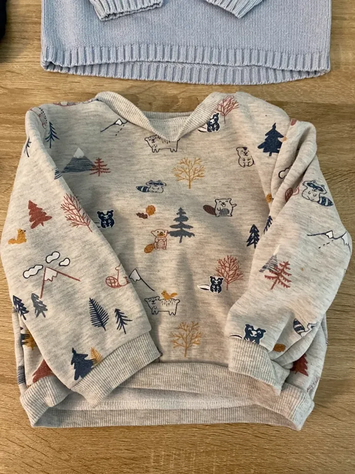 Lot de 3 pulls et 1 veste légère taille 12 mois - photo numéro 2
