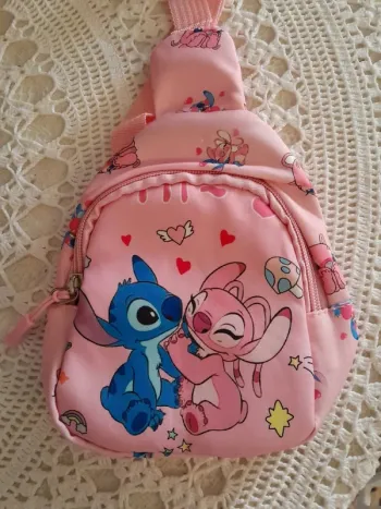 Petit sac, bandoulière, pour filles, Stitch, rose