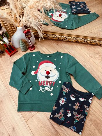 Taille 6 ans teeshirt et sweat-shirt de Noël garçon Primark vert bleu marine * Père Noël * 🎄