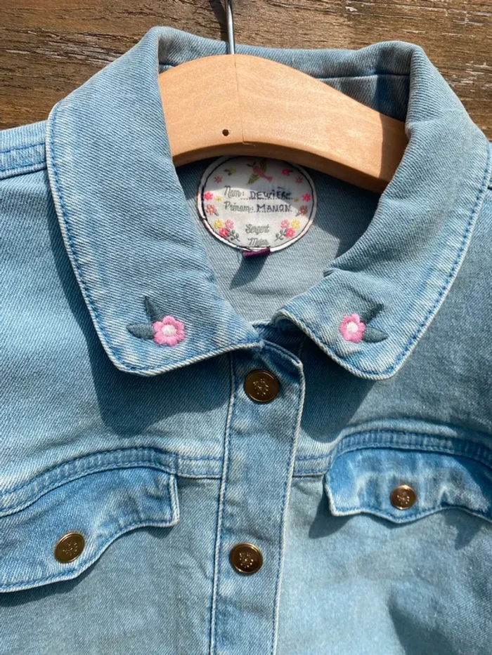 Veste jean fleurs fille 8 ans sergent major - photo numéro 6