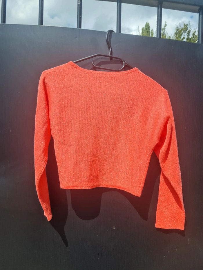 Boléro corail à paillettes Gémo taille 10 ans - photo numéro 2