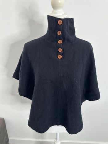 Poncho noir laine mérinos et cachemire Flip Flop TU