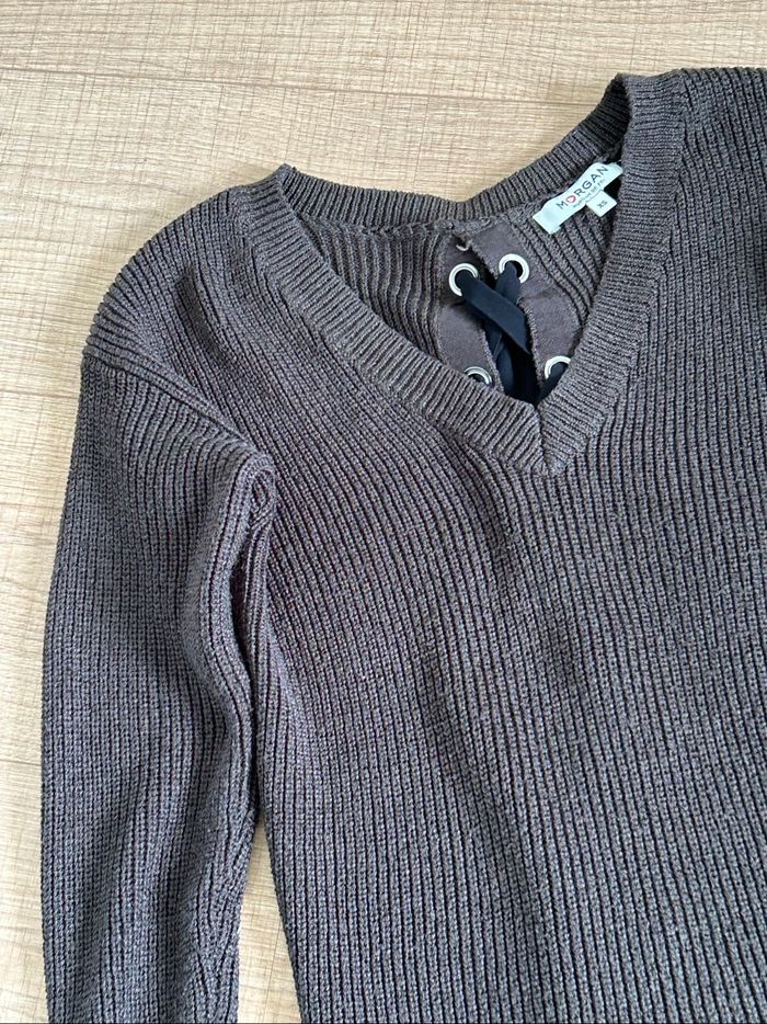 Pull vert kaki à manches longues Morgan taille XS TBE - photo numéro 9