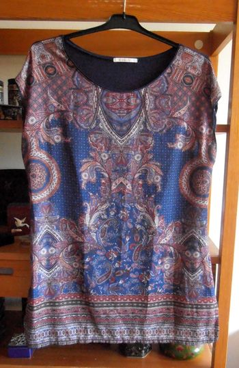 Blouse femme, tunique, Camaïeu, taille XL 42, bohème/orientale