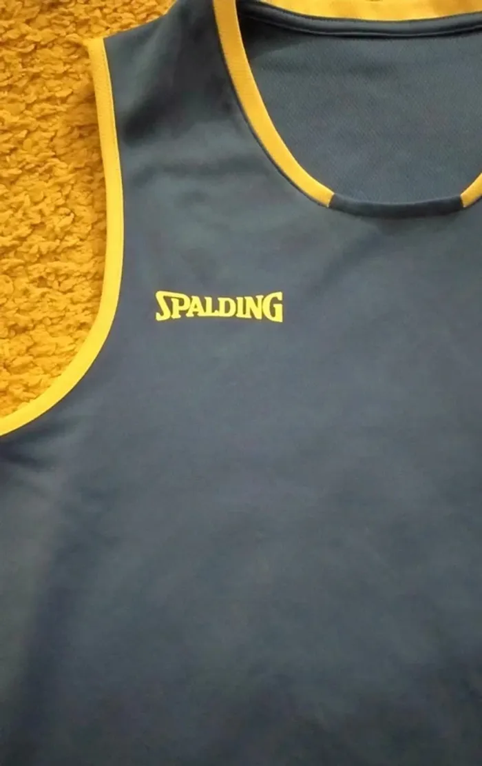 Maillot de basket Spalding, bleu, homme, taille L - photo numéro 2