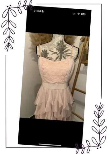 Robe habillée en tulle chic rose poudrée