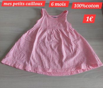 Robe mes petits cailloux fille 6mois 