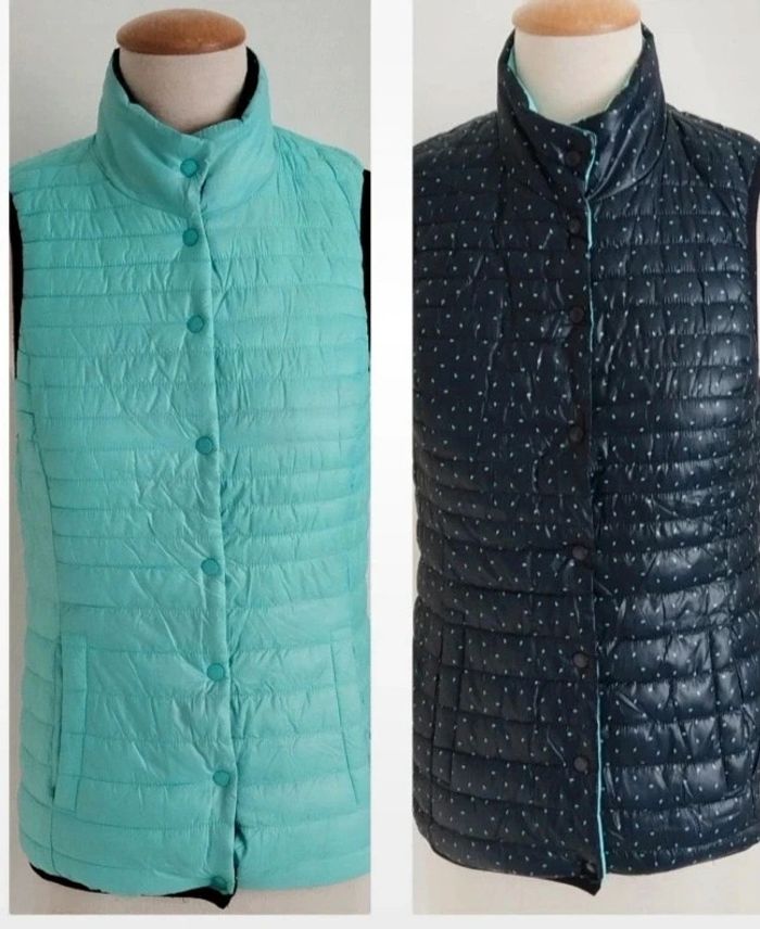 Veste sans manches déperlante réversible bleu et bleu marine Esmara taille 36