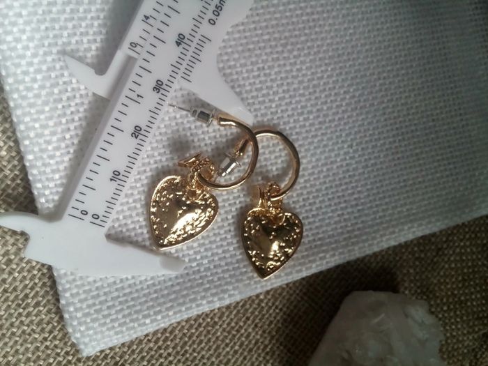 Boucles d'oreilles créoles cœurs bohèmes - photo numéro 3