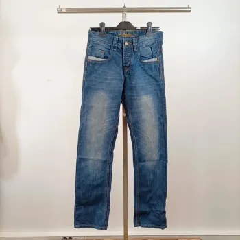 Jean slim Bonobo taille 34 vintage brut 100 % coton délavé coupe ajustée A1522