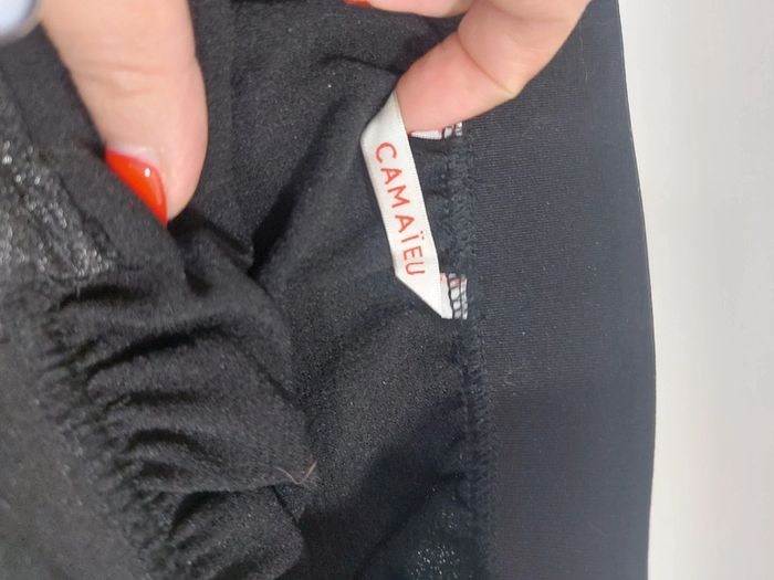 Jupe portefeuille noir paillettes camaïeu L 40 - photo numéro 5