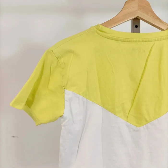 Crop top Ellesse bicolore jaune et blanc - 100% coton été Tshirt femme Femme - Taille S A639 - photo numéro 8