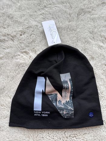 🎩bonnet fin - noir - New York - fille taille L- neuf avec étiquette hat youkids