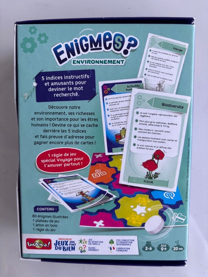 Jeu Énigmes environnement Bioviva enfant 9 ans et + neuf - photo numéro 2