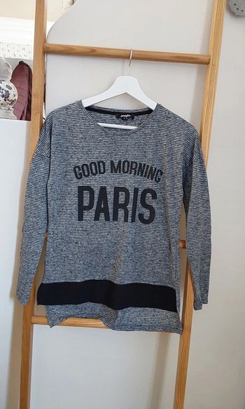 Haut blouse gris noir Jennyfer  T 34