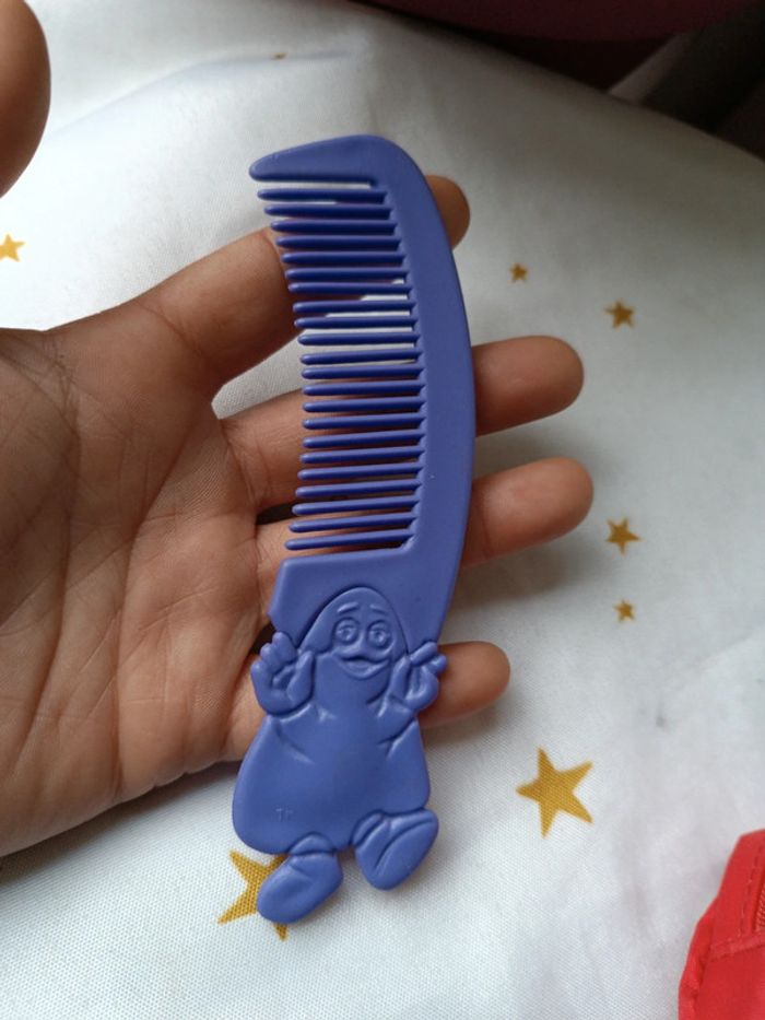 Grimace Ronald peigne sac bag mini small vintage violet purple 1993 brush keychain McDo happy - photo numéro 7