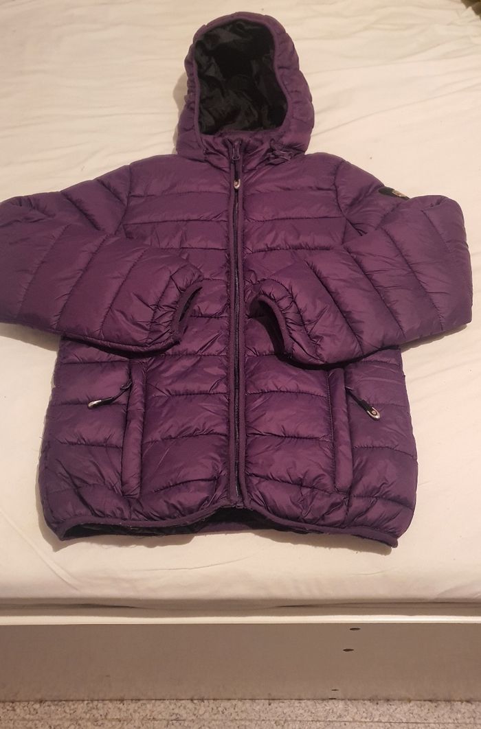 Doudoune violette avec capuche amovible Geonorway