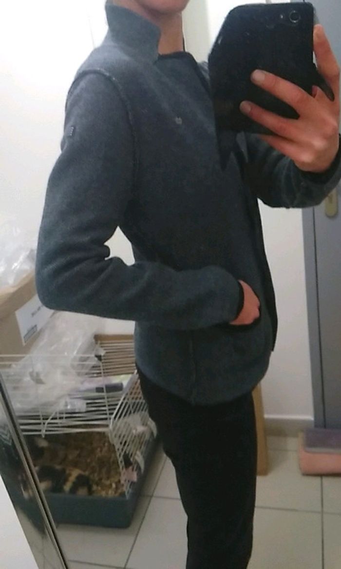 Veste gilet femme gris chiné taille 38 tbs      12 - photo numéro 4