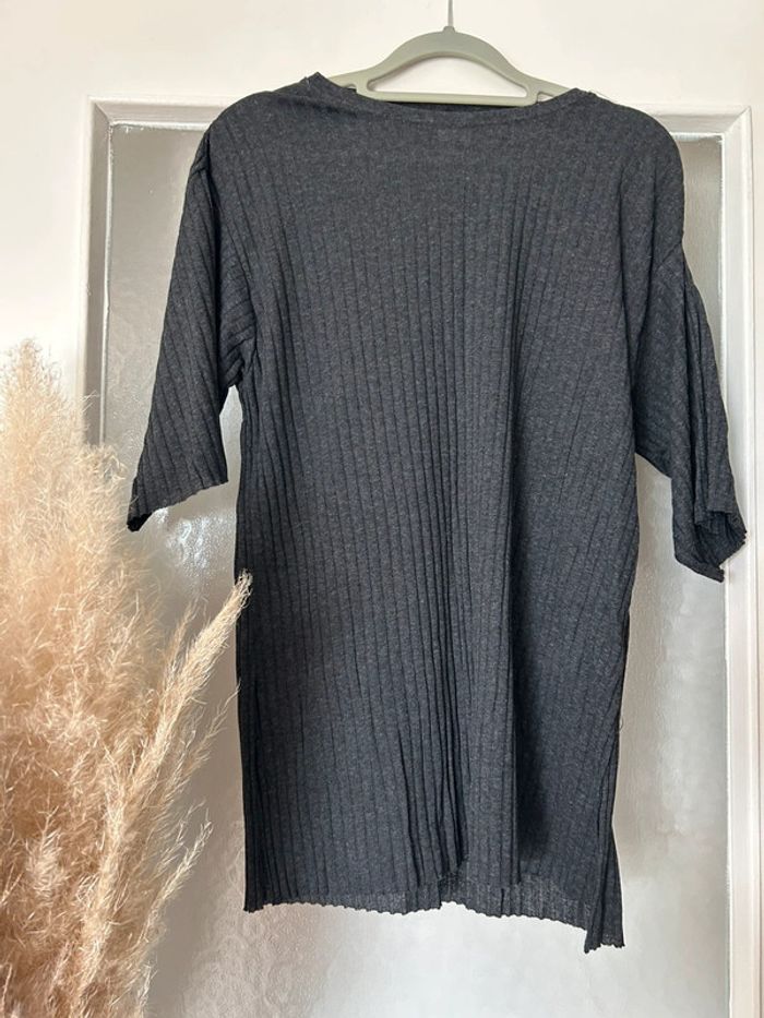 T-shirt à rayure gris foncé Shein neuf S