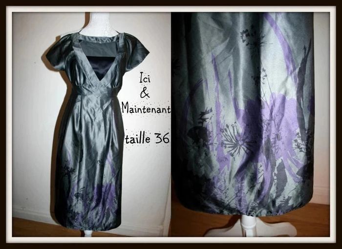 Robe en satin gris Ici et Maintenant taille 36 - photo numéro 3