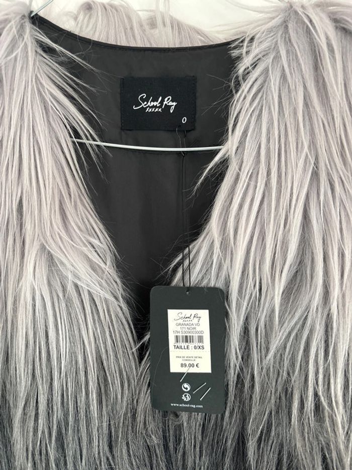 Gilet fausse fourrure school rag - photo numéro 2