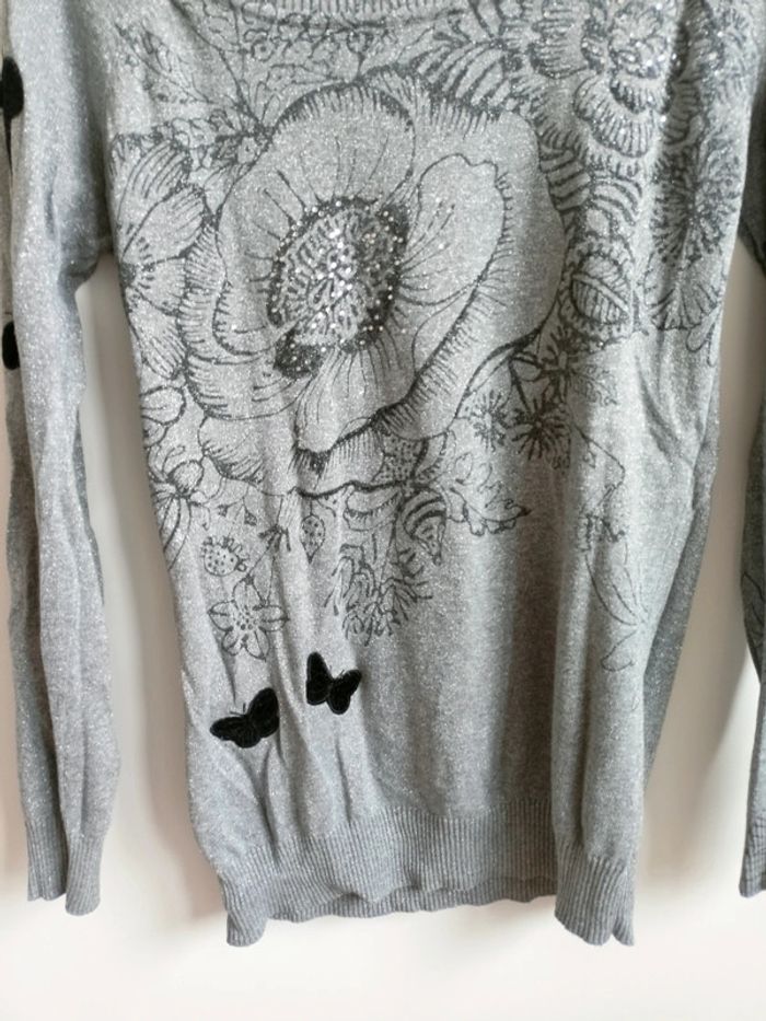Pull fin gris Desigual M - photo numéro 2