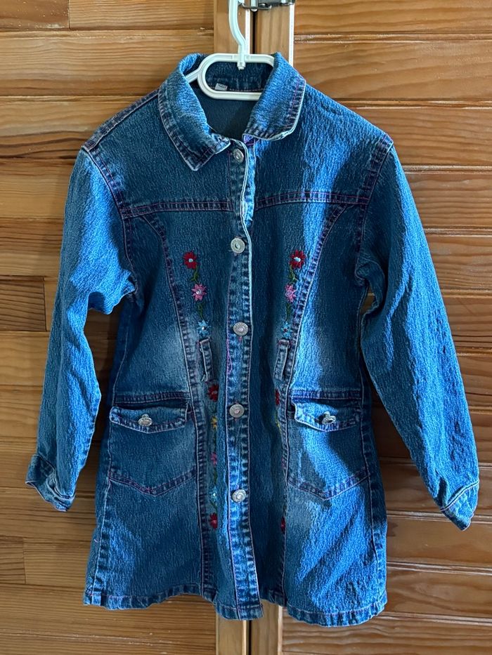 Veste en jean, avec poches, trous pour ceinture - Taille 6/8 ans - photo numéro 1