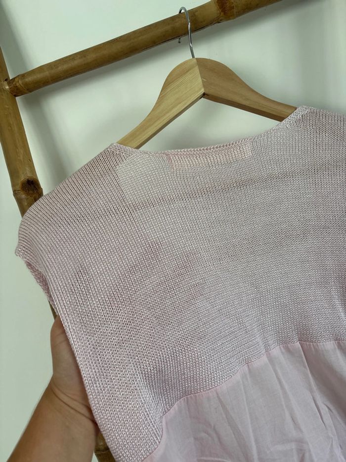 t-shirt rose pale zara knit taille M - photo numéro 7