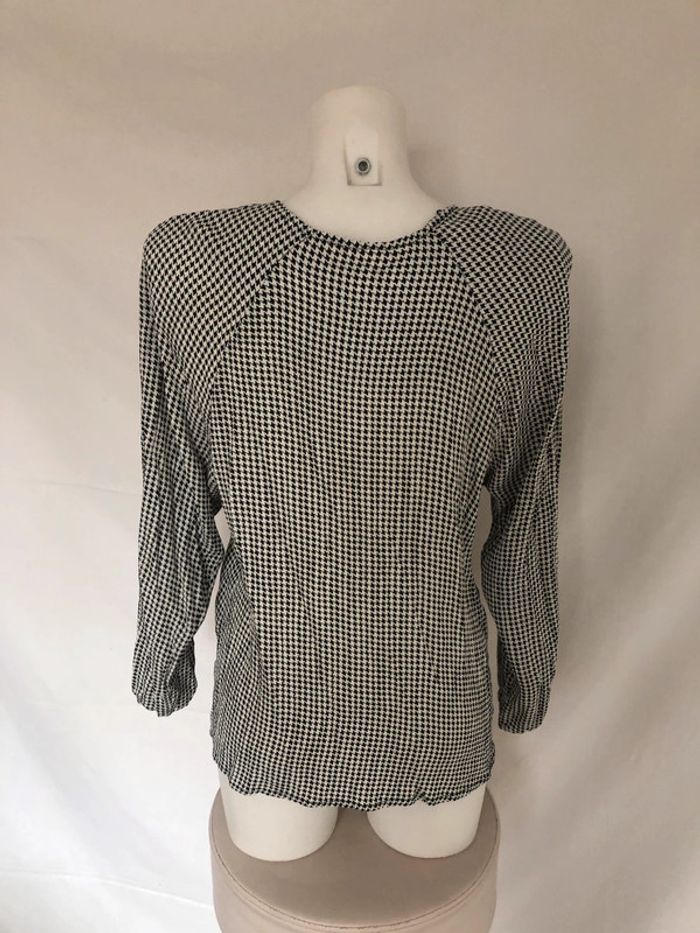 Blouse vintage motif pied-de-poule 42 44 excellent état - photo numéro 5