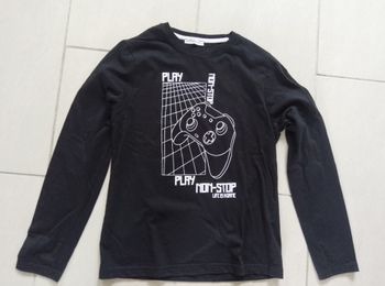 t-shirt manches longues noir garçon XS (14ans)
