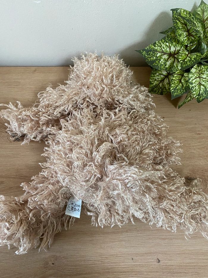 Doudou chien marron allongé bouclette histoire d ours - photo numéro 3