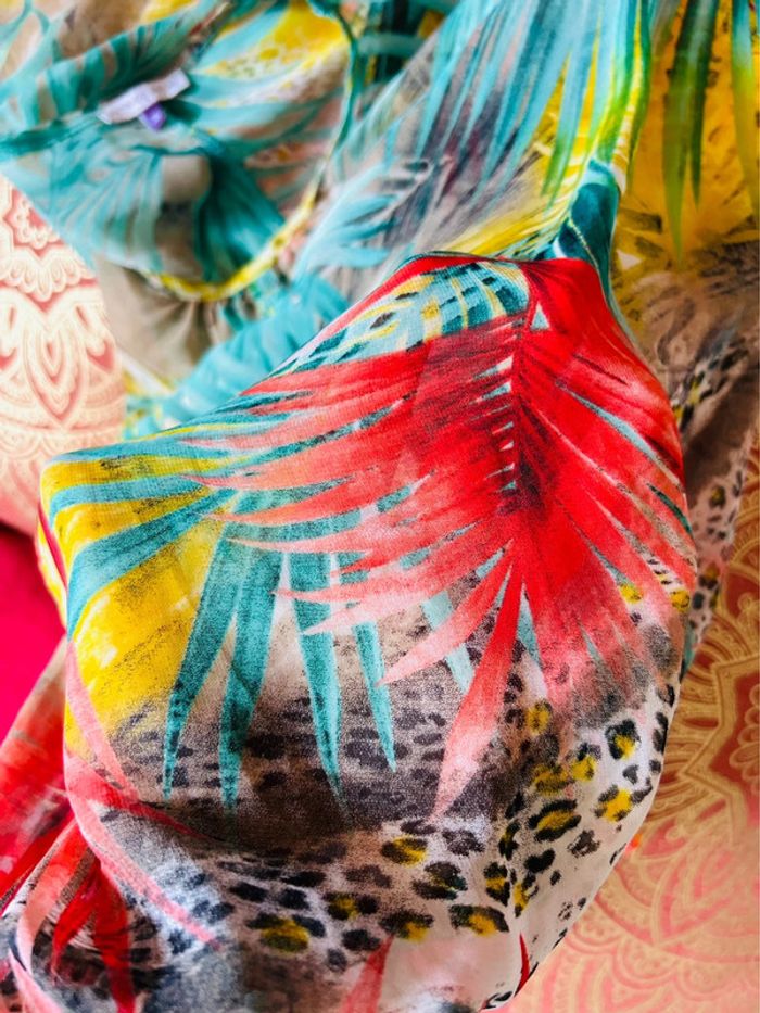 🌴🌺Blouse d’été bohème tropical🌿Exotic foliage summer blouse🌺🌴 - photo numéro 9