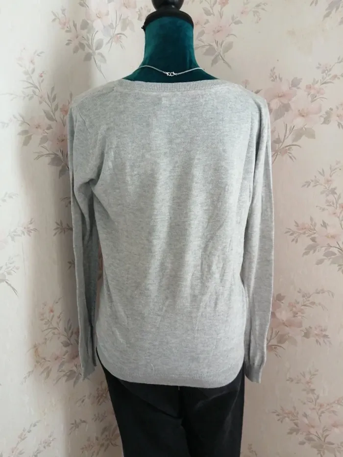 Pull fin Gris à motifs coeur avec des ronds corails / only / (S) - photo numéro 5