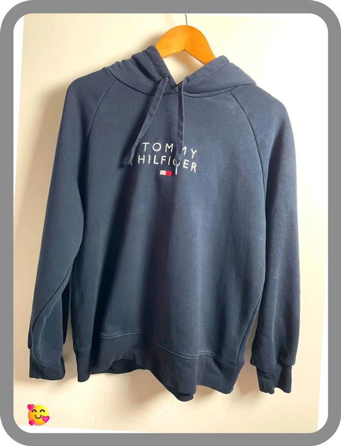 🧥 Sweat à capuche Tommy Hilfiger – Taille XL – Bleu marine – Homme