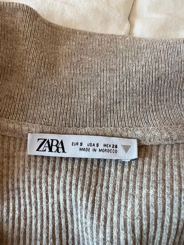 Crop Top à Nouer Greige Zara taille S - photo numéro 5