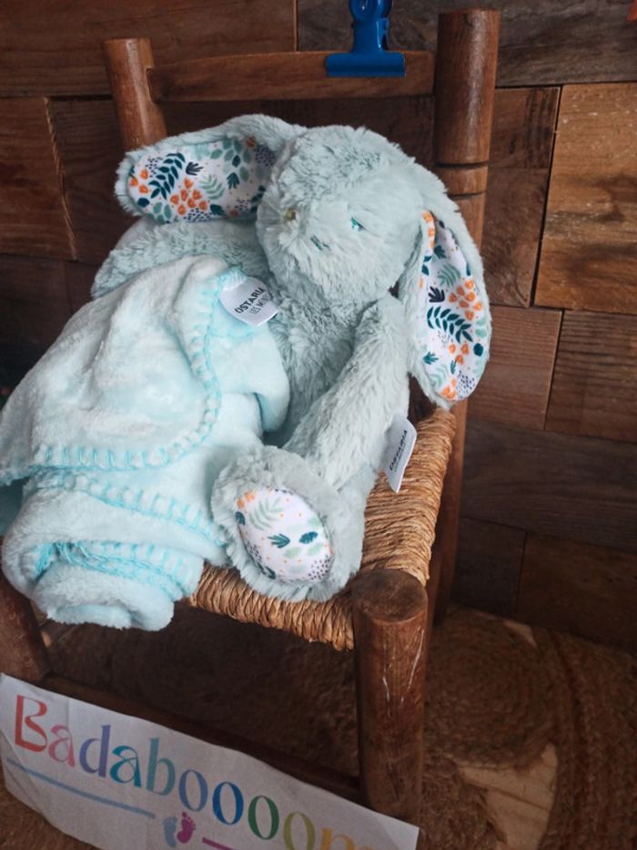 peluche lapin plaid ostaria tbe - photo numéro 2