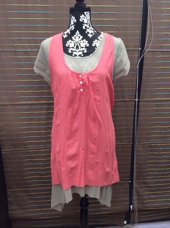 Tunique beige + top corail neuve (n°36)